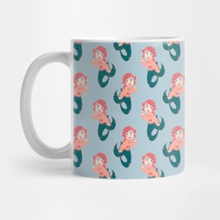 Pink Haired Mermaid Pattern Mug